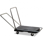 Rubbermaid - Utility Triple Trolley with Straight Handle and 3&quot; Casters, 32.5x20.5 Black Plastic, ea