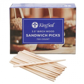 KingSeal - Wood Sandwich Picks, 3.5&quot; Waxing Sticks, 12/750 count