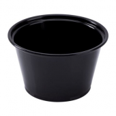 Karat - Portion Cup, 4 oz Black PP Plastic, 2500 count