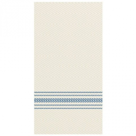 Hoffmaster - FashnPoint Dinner Napkin, Blue and White Dishtowel Design, 15.5x15.5, 1/8 Fold