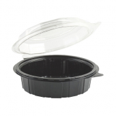 Anchor - Gourmet Classics Container, 7.5&quot; Round Clear Hinged Dome with Black Base, Tear-Away Lid, 10