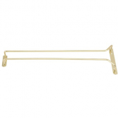 Winco - Glass Hangar, 16&quot; Brass Plated Single Channel Wire