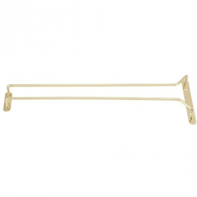 Winco - Glass Hangar, 16&quot; Brass Plated Single Channel Wire