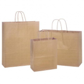 Paper Bag with Handle, Plain Kraft, 12x9x16, 200 count