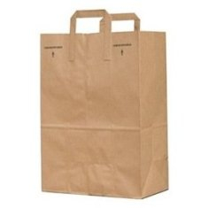 Paper Bag with Handle, Plain Kraft, 12x7x14