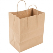 Paper Bag with Handle, Plain Kraft, 10x7x12  250 count