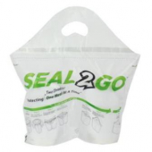 Seal-2-Go Plastic - 2-Cup Drink Bag with Handle and Tamper Evident Seal, 14x15+2.5, 500 count