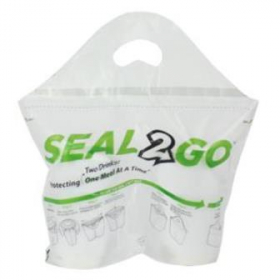 Seal-2-Go Plastic 2-Cup Drink Bag with Handle and Tamper Evident Seal, 14x15+2.5, 250 count