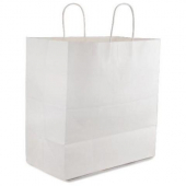 Paper Shopping Bag with Handle, White Kraft, 14x10x16