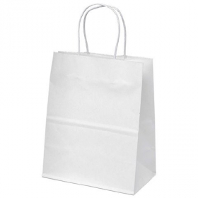 Paper Bag with Handle, Plain White, 16x6x13, 250 count