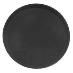 Winco - Serving Tray, 16&quot; Round Black Easy-Hold Rubber-Lined