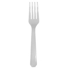 Fork, Heavy White PP Plastic