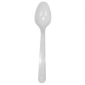 Spoon, Heavy White Plastic, 10/100