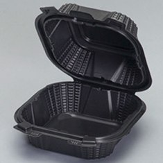 Genpak - Harvest&nbsp;Pro Container, Medium Hinged Sandwich, Black, 6x6x3.25