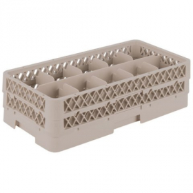 Vollrath - Traex Glass Rack with 10 Compartments (Half Size), Fits 5.5&quot; Tall Glass, Beige Plastic