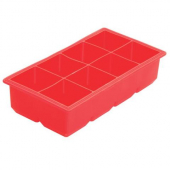 Winco - Ice Cube Tray, 8 Compartment Red Silicone, Makes 2&quot; Cubes