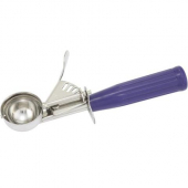 Winco - Food Disher, Size 40 Stainless Steel with Purple Plastic Handle, Thumb Disher