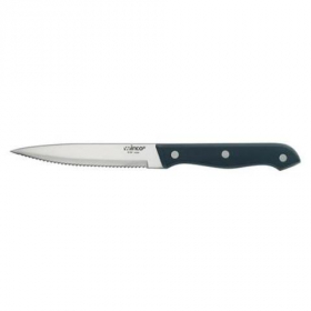 Winco - Steak Knife with Pointed Tip, 5&quot; Blade with Black Solid POM Handle