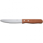Winco - Jumbo Steak Knives, 5&quot; Round Tip Blade with Wooden Handle