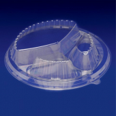 Lid, Clear Plastic Dome Lid with Pull Tab, Round, Fits 10&quot; Plates