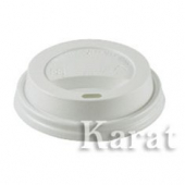 Karat - Hot Cup Sipper Lid, Fits 10-24 oz, White Plastic