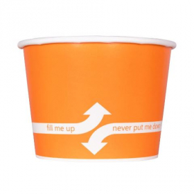 Karat - Hot/Cold Paper Food Container, 16 oz Orange, 1000 count