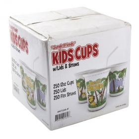 Kids Cup with Lid and Straw, 12 oz, 250 count