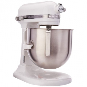 KitchenAid - Commerical Stand Mixer, 8 Quart White Stainess Steel with Bowl, Dough Hook, Flat Beater
