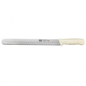 Winco - St&auml;l Slicer Knife, 12&quot; German Steel Hollow Ground with White Handle