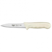 Winco - St&auml;l Serrated Paring Knife, 3.5&quot; German Steel with White Handle