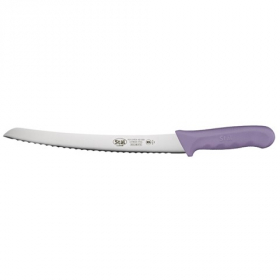 Winco - St&auml;l Bread Knife, 9.5&quot; Curved German Steel with Purple Handle, each