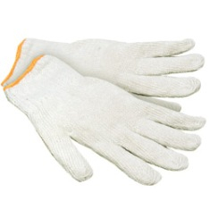 Gloves, Large, Medium Weight Cotton/Polyester String Knit