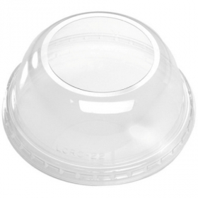 International Paper - Dome Lid with Large Opening, Clear PET Plastic, 12-24 oz