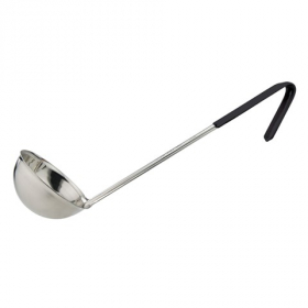 Winco - Prime Ladle, 8 oz Stainless Steel with Black Handle, 1-Piece, each
