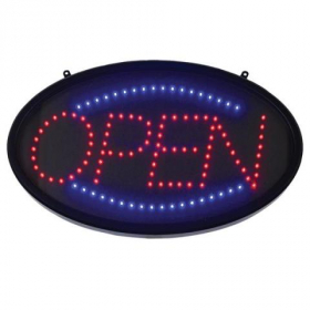 Winco - LED &quot;Open&quot; Sign with 3 Patterns, 22.75x1.75x14