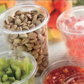 Deli Container Lid, Recessed, Fits 8-32 oz PET Round Containers