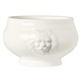 World Tableware - Lions Head Soup Bowl, 15 oz Ultra Bright White Porcelain, 5.75&quot;