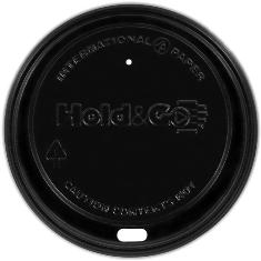International Paper - Hot Cup Lid, Black Dome Sipper &quot;Hold &amp; Go&quot;
