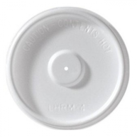 Hot Cup Lid, Flat White, Fits 4 oz Cups