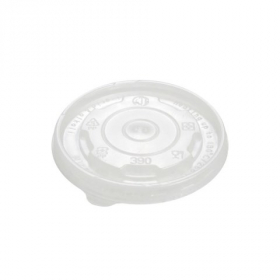 Paper Food Container Flat Lid, 12 oz PP Plastic