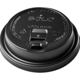 Hot Cup Lid, Black Reclosable Dome Travelock