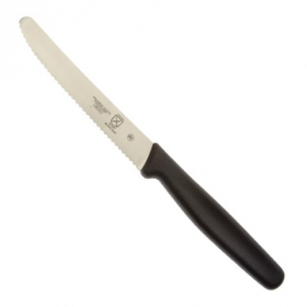 Barfly - Bar Knife, 4&quot; Rounded Tip with Wavy Edge, Japanese Steel Blade and Black PP Handle, each