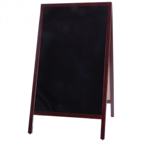 Winco - Sidewalk Marker Board, 25.25x45 Full Size Mahogany A-Frame Dual Sided, with 4 Markers and Er