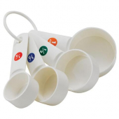 Winco - Measuring Cup Set, 4 Piece (1/4, 1/3, 1/2 and 1 cup) White Plastic