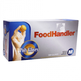 FoodHandler - Poly Gloves, Powder Free, Medium, 4/500