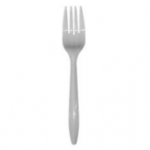 Fork, 6&quot; Medium Weight White Plastic