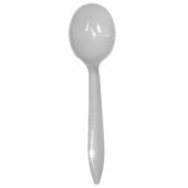 Soup Spoon, Medium White Plastic
