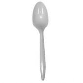 Spoon, 6&quot; Medium Weight White Plastic