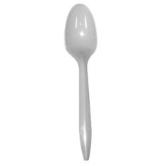 Spoon, 6&quot; Medium Weight White Plastic