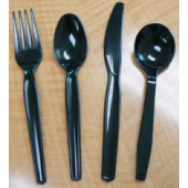 Fork, Medium/Heavy Black Plastic